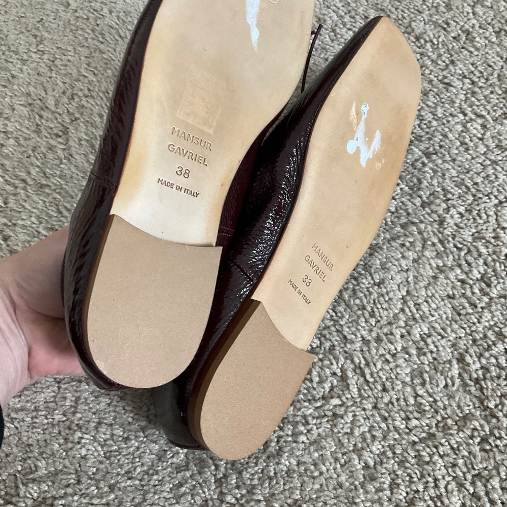 Mansur Gavriel Patent Wine Burgundy Ballet Flats - Picture 9 of 10